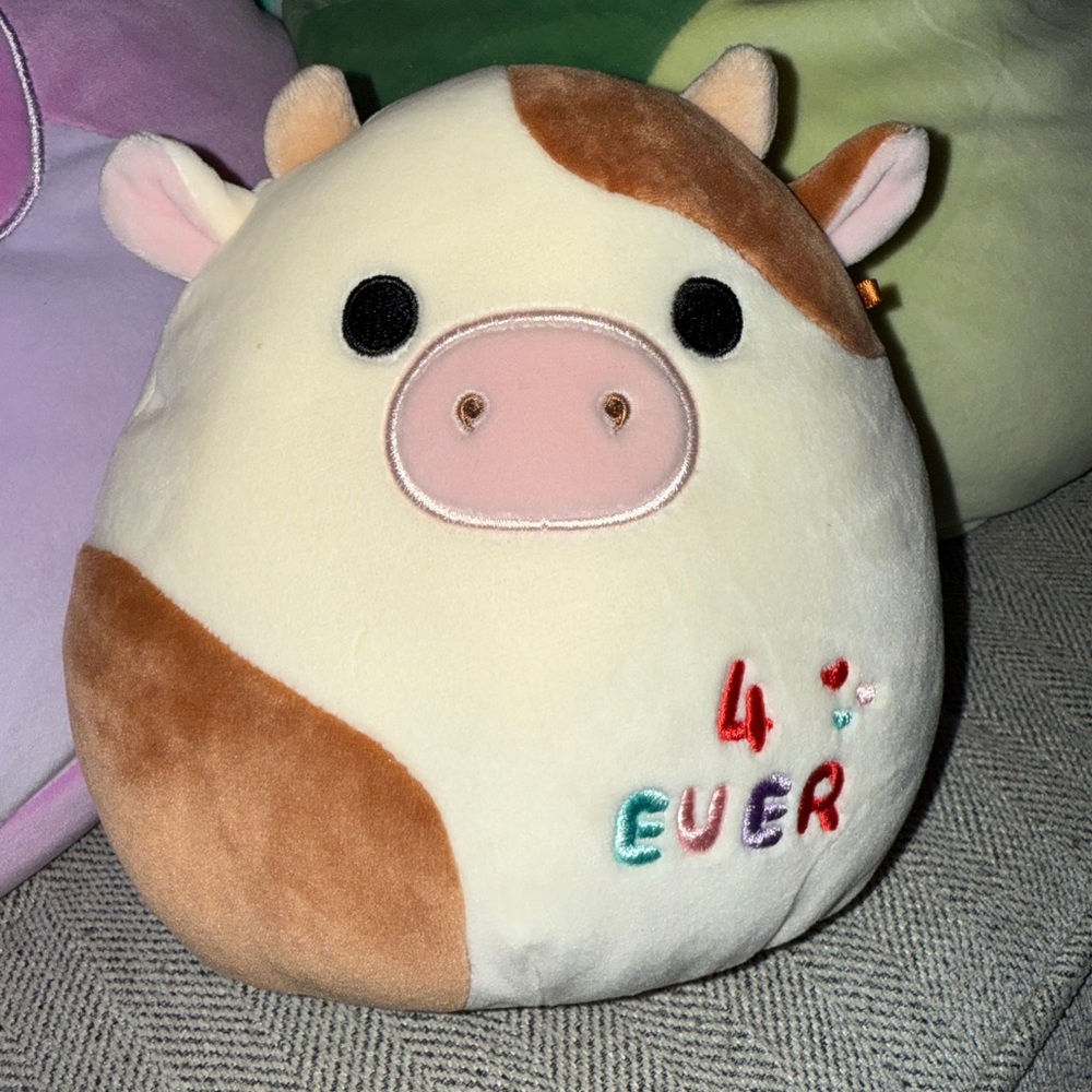 Squishmallow Ronnie the Cow 8" Plush, Brown & White Cow, Best Friends Squad
